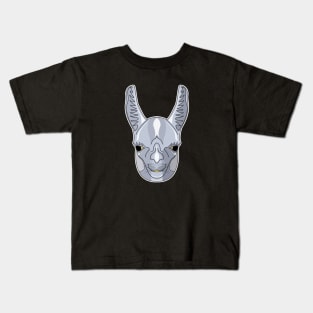 cute silver alpaca face Kids T-Shirt